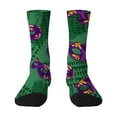 thumbnail image 1 of MEICHEN Women's Mardi Gras Themed Comfortable Cute Printed Mid Calf Sports Socks Fashion Clothing Accessories for Women, 1 of 5