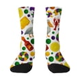 thumbnail image 1 of MEICHEN Women's Mardi Gras Themed Comfortable Cute Printed Mid Calf Sports Socks Fashion Clothing Accessories for Women, 1 of 5