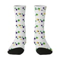 thumbnail image 1 of MEICHEN Women's Mardi Gras Themed Comfortable Cute Printed Mid Calf Sports Socks Fashion Clothing Accessories for Women, 1 of 5