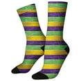 thumbnail image 1 of MEICHEN Women's Mardi Gras Themed Comfortable Cute Printed Mid Calf Sports Socks Fashion Clothing Accessories for Women, 1 of 5