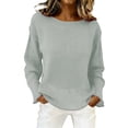 thumbnail image 1 of MEICHEN Women's Mesh Long Sleeve Tops Boat Neck See Through Lightweight Sweater Crochet Knit Tops, 1 of 4