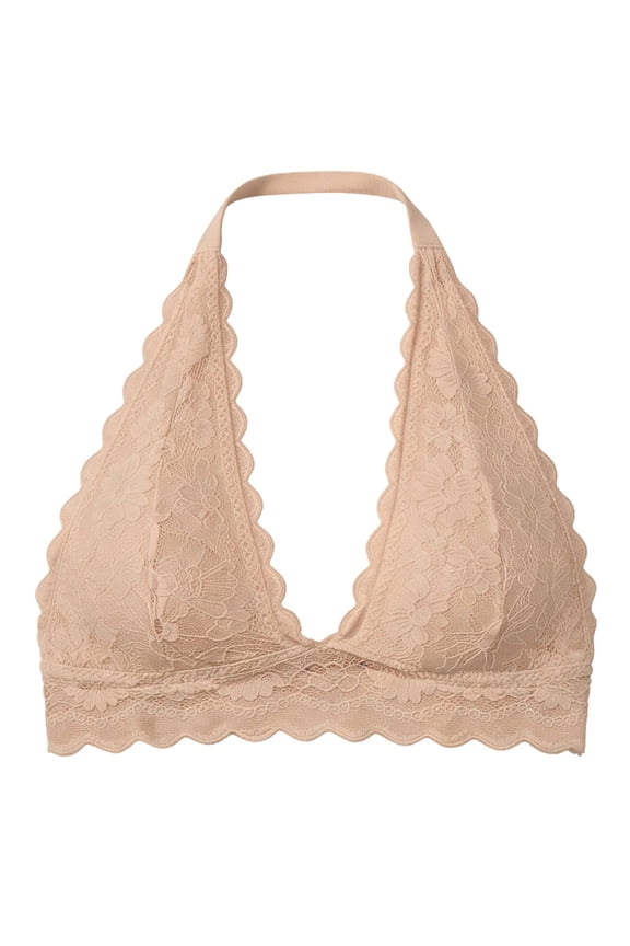 Women's Plus Size Lace Halter Push Up Bralettes Deep V Neck Tshirt Bras Everyday No Show Underwear Trendy Summer Fall Essentials Clothes