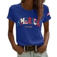 thumbnail image 1 of MEICHEN Women's Retro 250th Anniversary Casual T Shirt Flag Patriotic Shirt Summer Cotton Short Sleeve Tops, 1 of 4