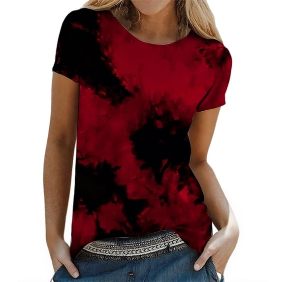 MEICHEN Women's Shirt T Shirt Glitter Shirt Fashion Starry Summer Shirt Round Neck Short Sleeve Top Outfit