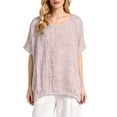 thumbnail image 1 of MEICHEN Women's Summer Short Sleeve Solid Casual Cotton Linen Tops Fashion Loose Crewneck Blouse Tshirts for Women, 1 of 5