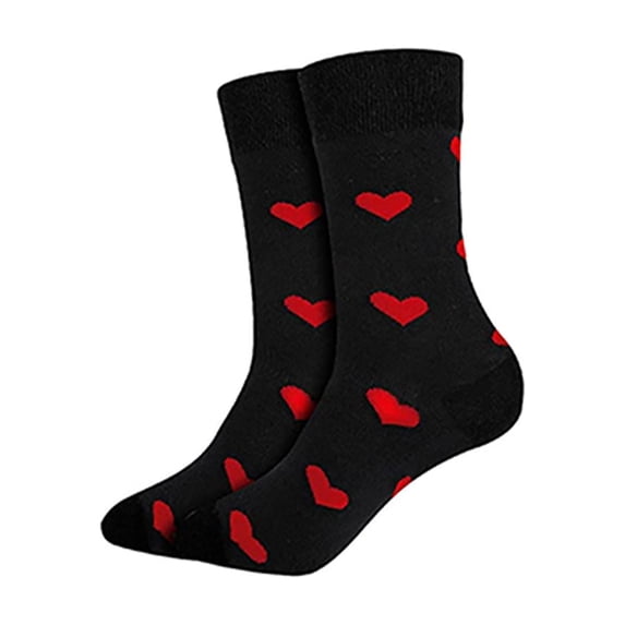 MEICHEN Women's Valentines Day Socks Heart Lips Printed Cotton Crew Socks for Couples Hers Funny Novelty Gifts