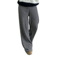 thumbnail image 1 of MEICHEN Women's Wide Leg Striped Pants Casual Drawstring Elastic Low Rise Pajama Pants Wear Trousers, 1 of 9