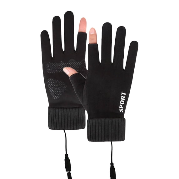 MEICHEN Women's Winter Solid USB Heated Warm Sports Gloves Cold Proof Hiking Running Cycling Hand Warmer for Women