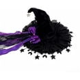 thumbnail image 1 of MEICHEN Women's Witch Hat for Halloween Gothic Wizard Hat with Ruffle Brim Veil and Removable Bow Lolita Party Dress Up Accessory, 1 of 4