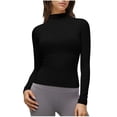thumbnail image 1 of MEICHEN Women's Workout Tops Half High Neck Long Sleeve Tops Soft Slim Fit Pullover Shirts Fashion Trendy Clothes, 1 of 9