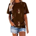 thumbnail image 1 of MEICHEN Womens Casual Short Sleeve Tops Neck T Shirts Summer Loose Fit Daily Wear Blouse for Women, 1 of 4