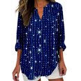 thumbnail image 1 of MEICHEN Womens Cotton Linen Tops for Women Spring Summer V Neck Roll Up LongSleeve T Shirts Plain Graphic Tees, 1 of 4