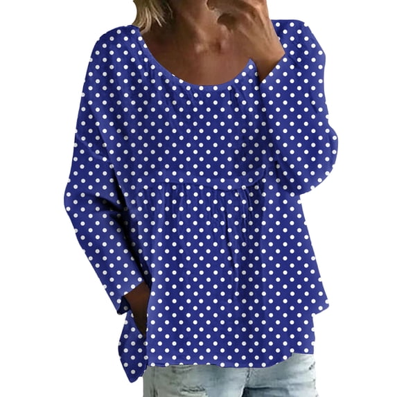 MEICHEN Womens Fall Casual Tops Long Sleeves Crewneck Printed T Shirts Loose Comfy Going Out Tee Shirts