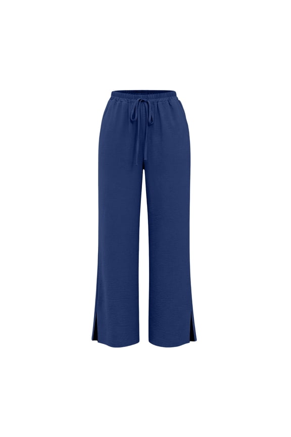 Womens Fashion Summer Essentials Clothing Women's Elastic High Waisted Wide Leg Pants Flared Elegant Casual Pants Casual Pants for Women