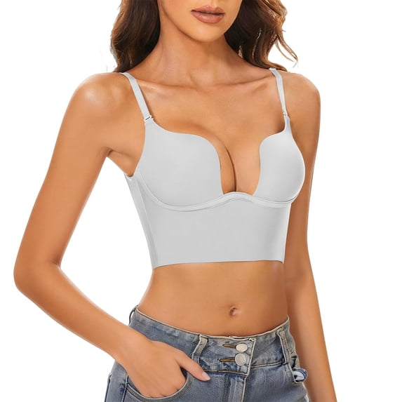 MEICHEN Womens Half Cup Push Up Bra Solid Sexy Soft Underwire Seamless Bralettes Underwear Trendy Summer Fall Essentials Clothes