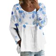 thumbnail image 1 of MEICHEN Womens Long Sleeve Tops Casual Blouses Fall Pleated Trendy Tee Shirts Vacation Fashion Clothes, 1 of 5