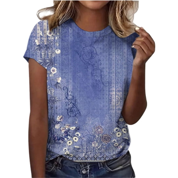 MEICHEN Womens Tops 3/4 Sleeves Travel Oversized T Shirt Women Summer Crewneck Tops Womens 3/4 Sleeve Tops