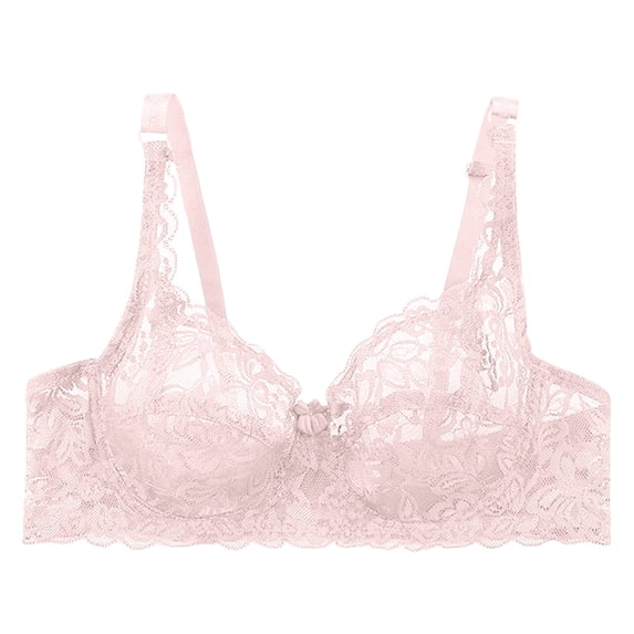 MEICHEN Womens Underwire Bra Lace Floral Bra Unlined Unpadded Plus Size Full Coverage Bra Summer Fall Essentials Fashion Clothing