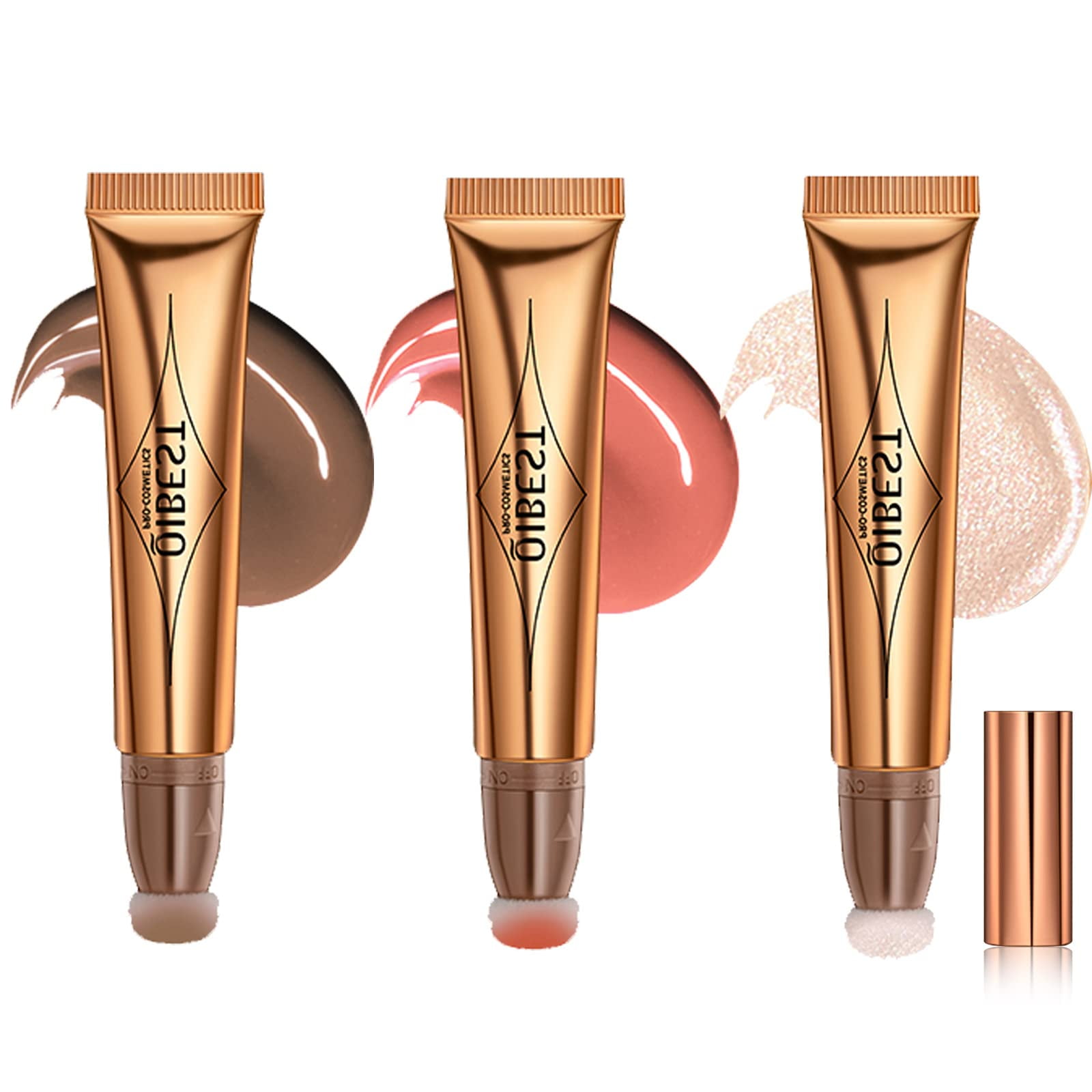 MEICOLY Contour Beauty Wand,Liquid NG01 Blush Highlighter Stick Trio Cream Contouring Bronzer