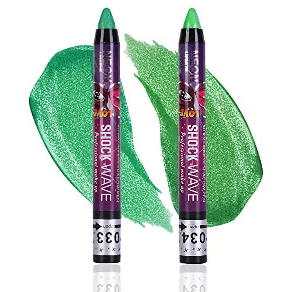 MEICOLY Green Eyeshadow Stick,Metallic .. Shimmer Crayon,Christmas