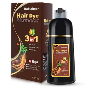 MEIDU Brown Hair Color Shampoo for Women and Men,Instant Hair Dye Shampoo for Gray Hair Cover, Herbal, 3 in 1-100% Grey Coverage