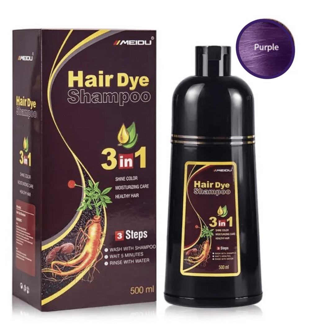MEIDU INSTANT 3in1 HAIR DYE COLOR SHAMPOO UNISEX (PURPLE) 500mL
