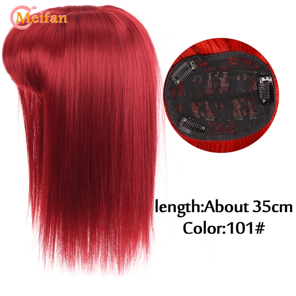 MEIFAN Long Straight Hair Toppers Ombre Blonde Clip Hair Extensions