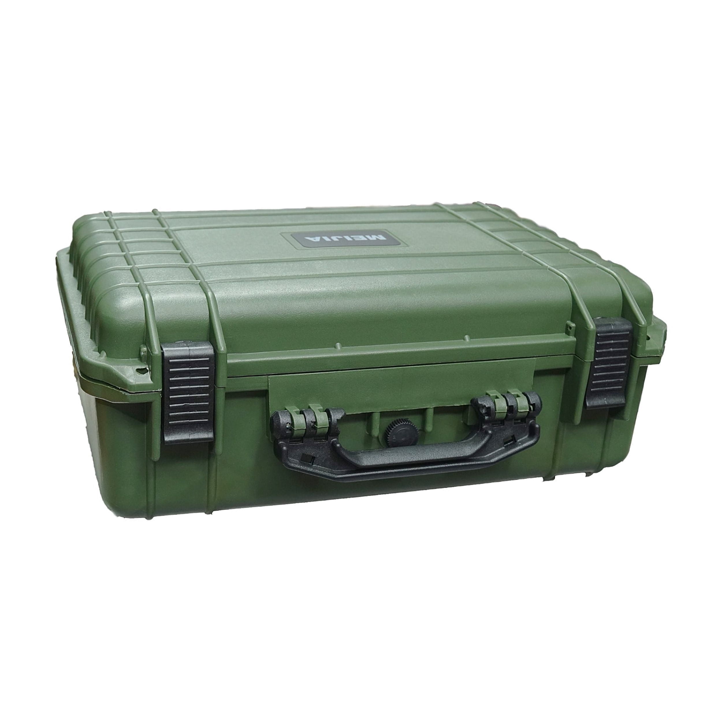 MEIJIA Portable All Weather IP67 Waterproof Hard Case with Foam,Fit Use of Drones,Camera,Equipments,Pistols,Green,18.5 x14.06x6.93inches