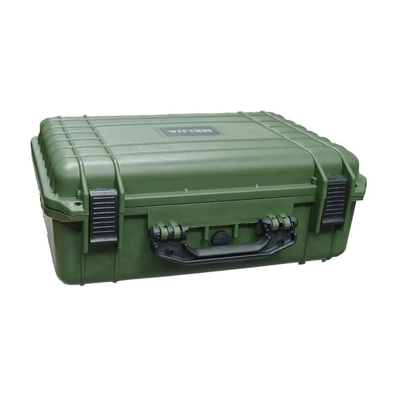 MEIJIA Portable All Weather IP67 Waterproof Hard Case with Foam,Fit Use of Drones,Camera,Equipments,Pistols,Green,18.5 x14.06x6.93inches