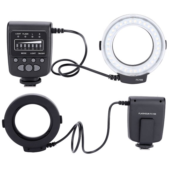 MEIKE FC-100 Portable Universal LED Macro Ring Flash Video Camera Fill Light Kit - Premium Photography Accessory for DSLR Cameras