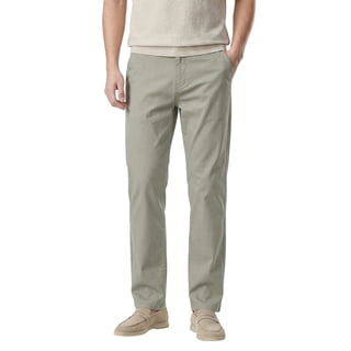 MEILIHUA Men's Business Casual Pants - Lightweight Stretch Cotton Chinos, Elastic Waist Flat Front Tapered Trousers for Spring Summer