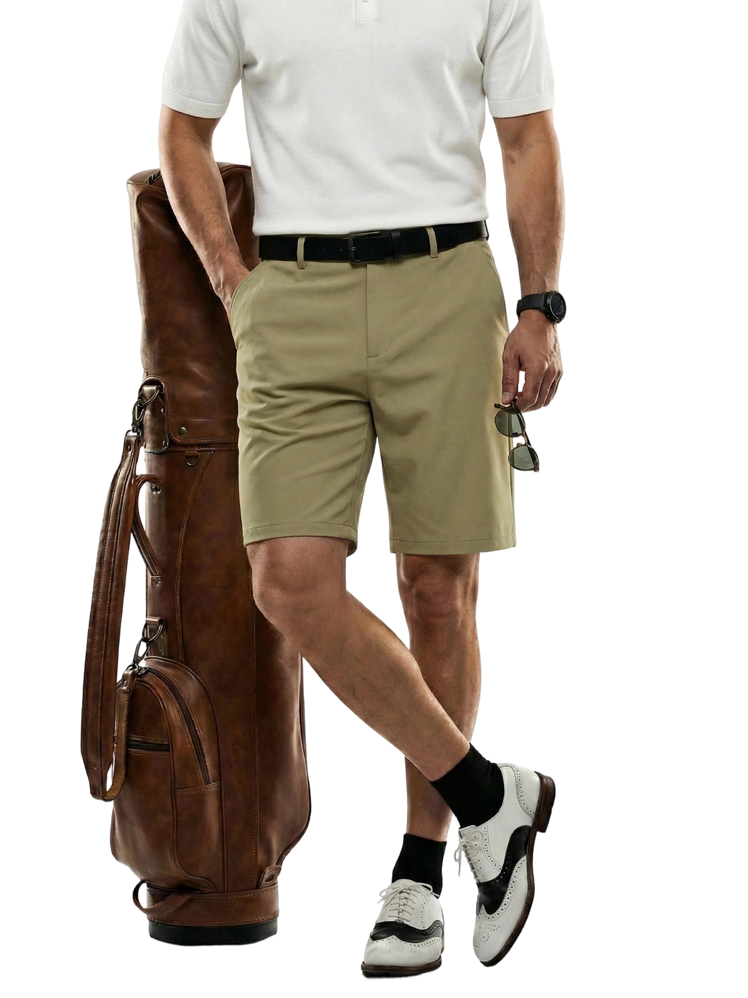 MEILIHUA Men's Classic Bermuda Golf Shorts with Elastic Waist, Smart ...
