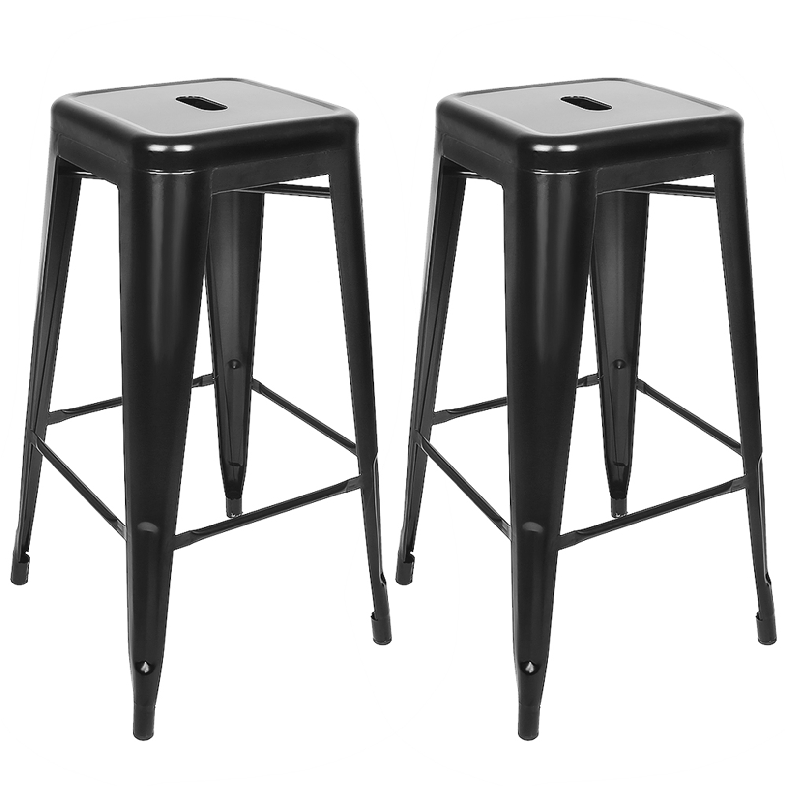 MEILLEUREVIE Bar Stools Set of 2, Stackable Metal Bar Height Stools, Industrial Counter Stools