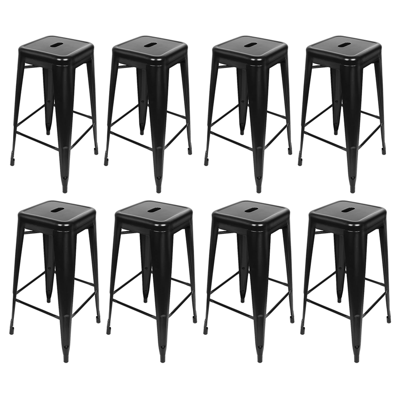 MEILLEUREVIE Bar Stools Set of 8, Stackable Metal Bar Height Stools, Industrial Counter Stools
