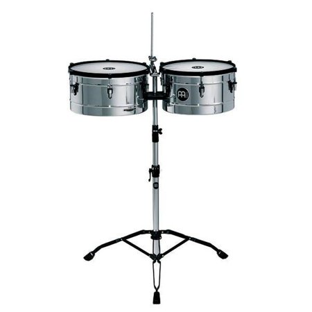 Meinl Percussion MT1415CH Marathon Series Chrome Finish Steel Timbales, 14-Inch and 15-Inch with Stand
