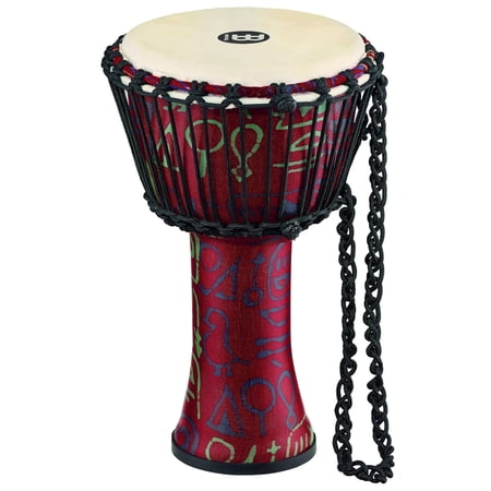 MEINL Rope Tuned Djembe with Synthetic Shell and Goat Skin Head 8 in. Pharaoh's Script