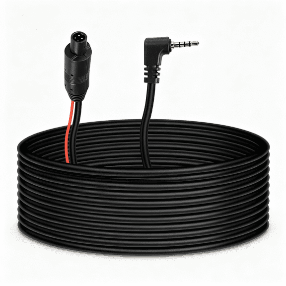 MEIRYFA 4 Pin Dash Cam Cable Rear View Camera Wire 4 Pin Male to 2.5mm Male Plug Car Backup Camera Reverse Mirror Extension Cord for Trucks,RV,Bus (32.8FT)