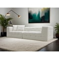 thumbnail image 1 of MEISIMAN Sectional Sofas with Pillows, 110”Modular Sectional Sofa, Plush Teddy Fabric & Memory Foam, No Assembly Required, White, 1 of 6