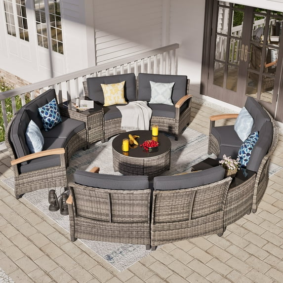 MEISSALIVVE 11 Piece Outdoor Patio Furniture Se