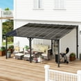 thumbnail image 1 of MEISSALIVVE 12' x 16' Hardtop Wall Mounted Gazebo Pergola, Lean-to Metal Awning with Sloped Roof, Outdoor Shelter for Patio, Deck, Backyard, Black, 1 of 11
