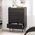 thumbnail image 1 of MEISALIVVE Black 5-Drawer Dresser with Adjustable Dividers, Spacious Bedroom Storage Chest for Essentials & More, Modern Tall Chest of Drawers for Bedroom Living Room, 1 of 9
