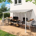 thumbnail image 1 of MEISSALIVVE 8' x 12' Wall Mounted Gazebo, Outdoor BBQ Grill Gazebo with Side Shelf, Lean to Metal Awnings with Sloped Roof, Heavy Duty Pergola for Backyard, Deck, White, 1 of 11