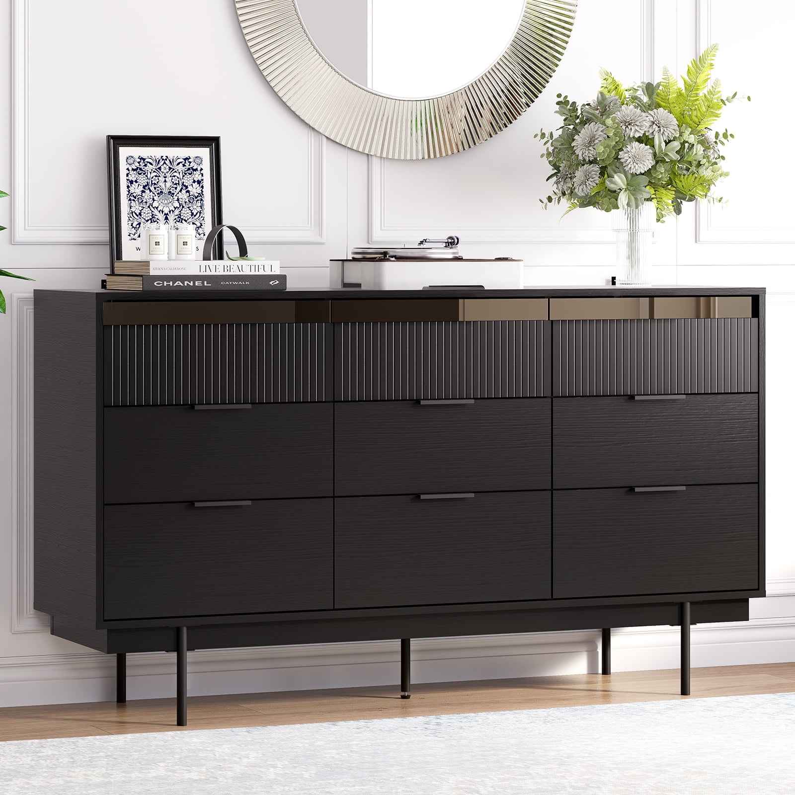MEISSALIVVE 9 Drawer Dressers for Bedroom, Wide Chest of Drawers, Deep ...