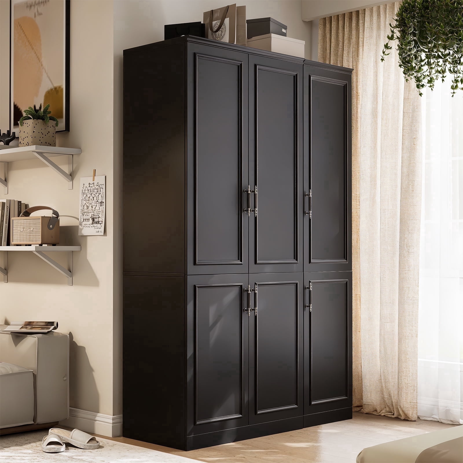 Render Wardrobe Closet in Walnut - Walmart.com