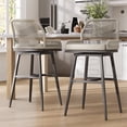 thumbnail image 1 of MEISSALIVVE Set of 2 Rattan Swivel Bar Stools, 30" Counter Height with Woven Rope Back, Cushioned Patio Bar Chairs for Kitchen, Garden, Beige, 1 of 7