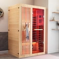 thumbnail image 1 of MEISSALIVVE Full Spectrum Sauna for Home,1~2 Person Indoor Infrared Sauna Room with 10 Minutes Warm-up Heate,,Canadian Hemlock Wood Home Sauna with Bluetooth. and Tempered Glass, 1 of 10