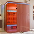 thumbnail image 1 of MEISSALIVVE Full Spectrum Sauna for Home, 3 Person Indoor Infrared Sauna with 10 Minutes Warm-up Heat, Red Cedar Home Sauna with Bluetooth and Tempered Glass, 1 of 9