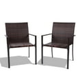 thumbnail image 1 of MEISSALIVVE Patio Dining Chairs Outdoor Set of 2, Stackable All-Weather Resistant Rattan Wicker Chairs, Deck Chairs for Porch, Balcony, Garden 330LBS Capacity,Brown, 1 of 7