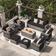 thumbnail image 1 of MEISSALIVVE Patio Furniture Set with Swivel Rocking Chairs, 10 Pieces Patio Conversation Set, Outdoor Wicker Sofa Couch with Waterproof Cushions for Lawn Backyard Porch (Black), 1 of 9