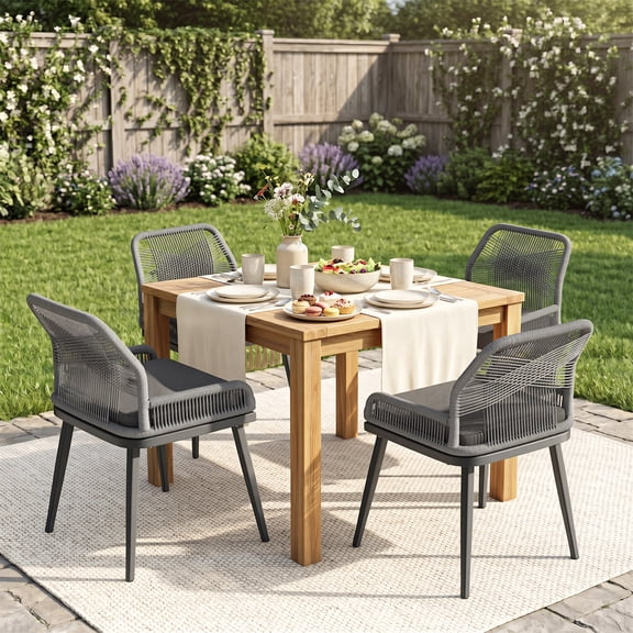 Modern Rope Patterns Parisian Chairs for Patio & Garden